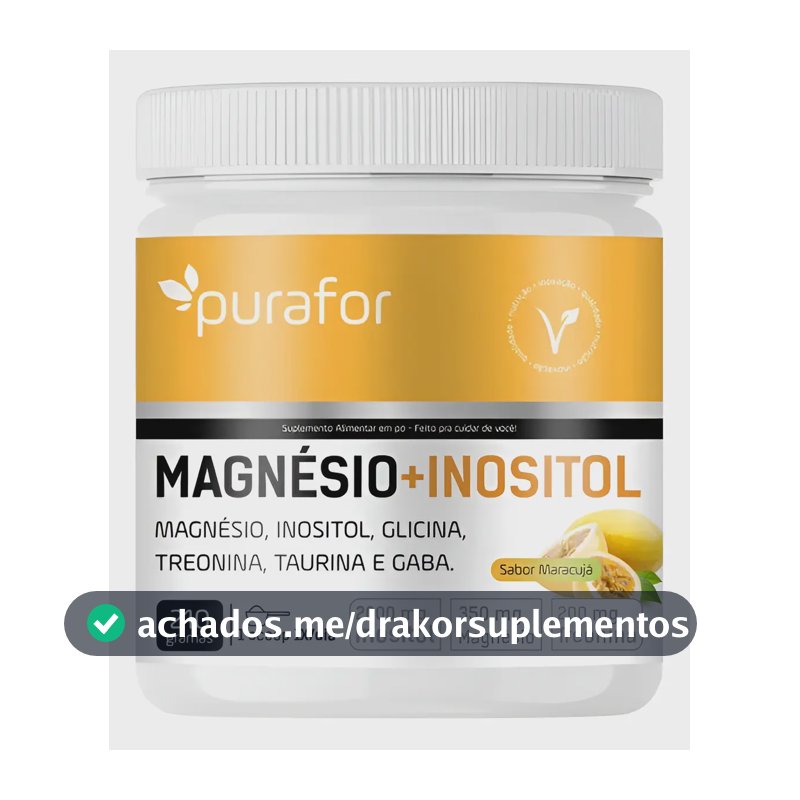 Magnesio Inositol Em Po Glicina Taurina Treonina Gaba 210g Sabor Maracuja