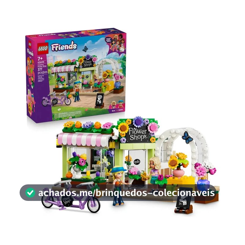 LEGO Friends Floricultura Criativa 42693; Conjunto de construção de loja; Brinquedo criativo para crianças; Ideia de presente para meninas e meninos; 7+