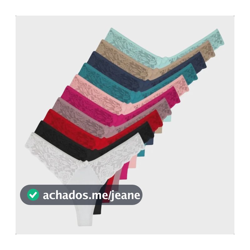 Kit 10 Calcinha Feminina Fio Dental Duplo Renda Atacado Cores Sortidas M