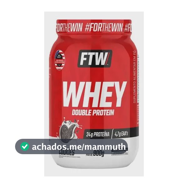Whey Protein Double Protein Ftw 900g - Suplemento Em Pote Sabor Cookies