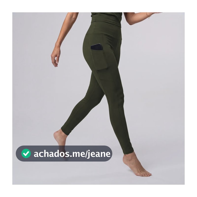 Calça Legging Fitness Cintura Alta Mercado Livre Basics Verde-musgo Liso P