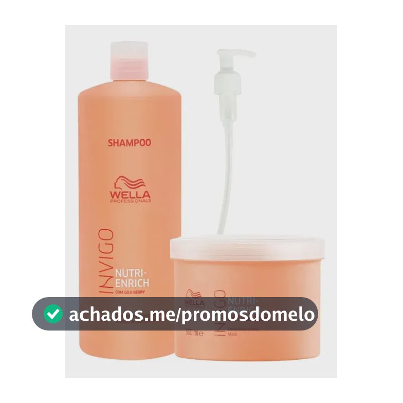 Kit Wella Nutri Enrich Shampoo 1000ml + Máscara 500ml Invigo