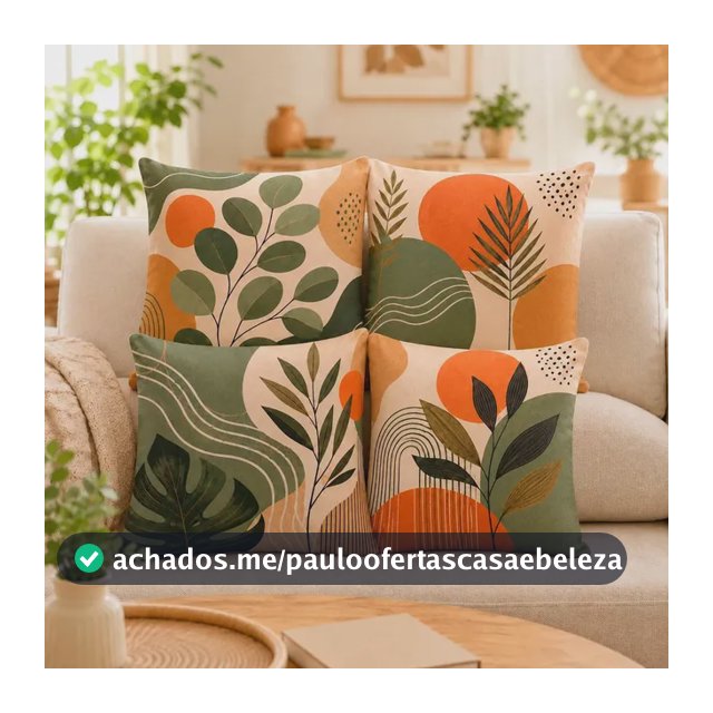 Kit 4 Capas De Almofada Estampa Naturalista Floral 40x40 Floral Moderna