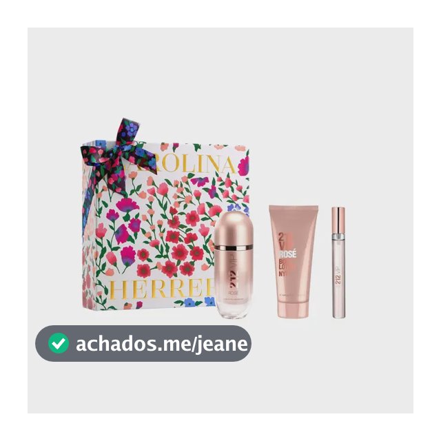 Kit Presente Perfume Carolina Herrera Feminino 212 Vip Rosé Carolina Herrera Eau De Parfum 80ml + Body Lotion 100ml + Perfume Miniatura 10ml