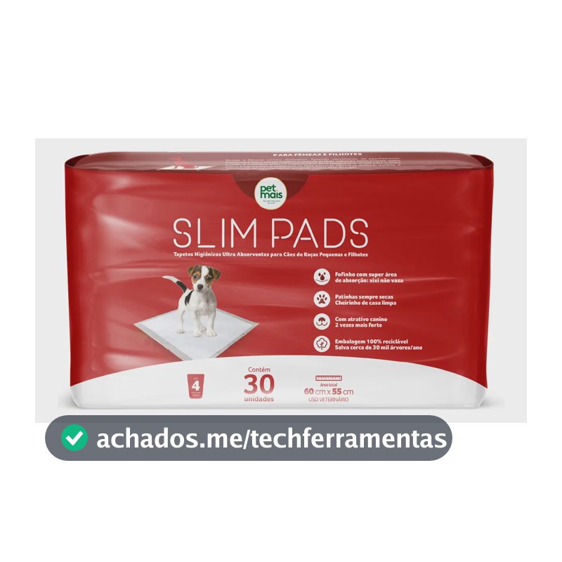 Tapete Higiênico Slim Pads Baby Petmais (55x60) 30 unidades