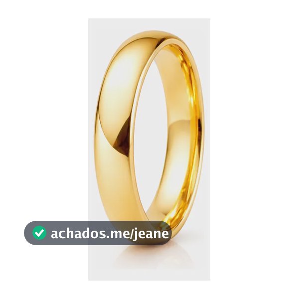 Aliança Avulsa Ouro 18k Anatômica Tungstênio 4mm Ouro 18k 25