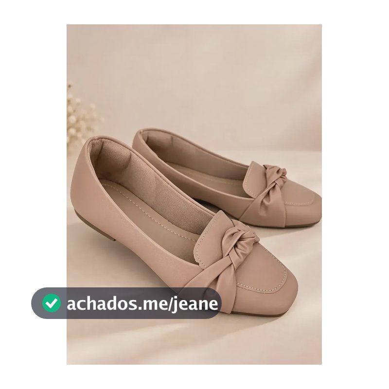 Sapatilha Mocassim Feminino Sapato Bico Quadrado Conforto Rose Liso 39 Br