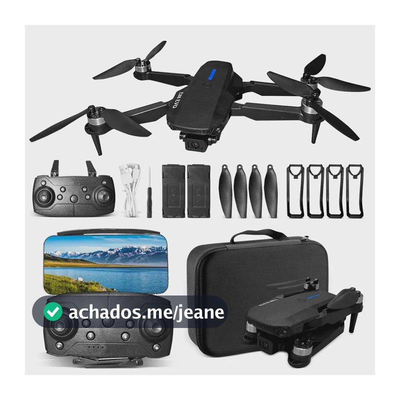 Drone E88 Plus Profissional Câmera Aérea Brushless 2 Bateria Leve, compacto, fácil de transportar, 2,4 GHz, alta resolução 4K