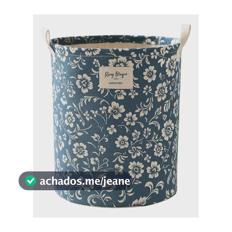Cesto Organizador Roupa Suja Dobrável Multiuso 25l Grécia Azul
