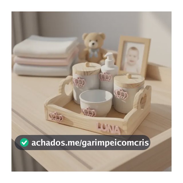 Kit Higiene Bebê Porcelana Com Apliques  Nome Personalizado