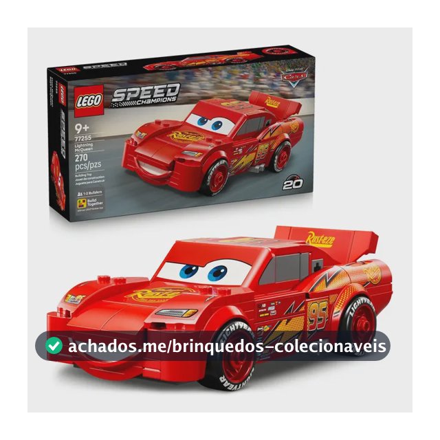 Lego 77255 Disney Relâmpago Mcqueen +9 Anos 270 Pçs Plástico 270 Lego Speed Champions