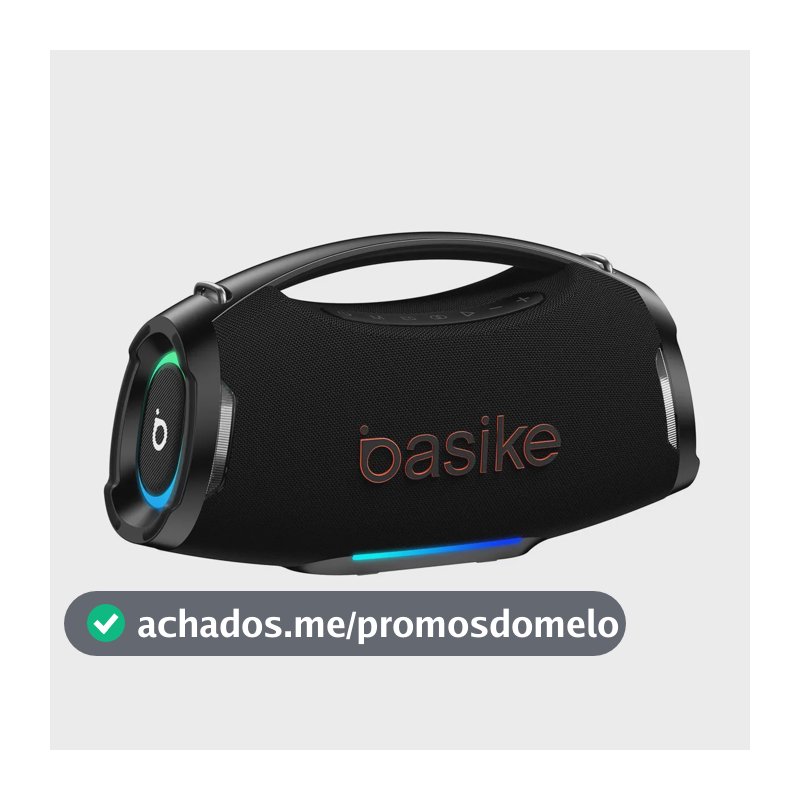 Caixa de Som Portátil Basike Bluetooth 200W Com Graves Reforçados e À Prova D'Água