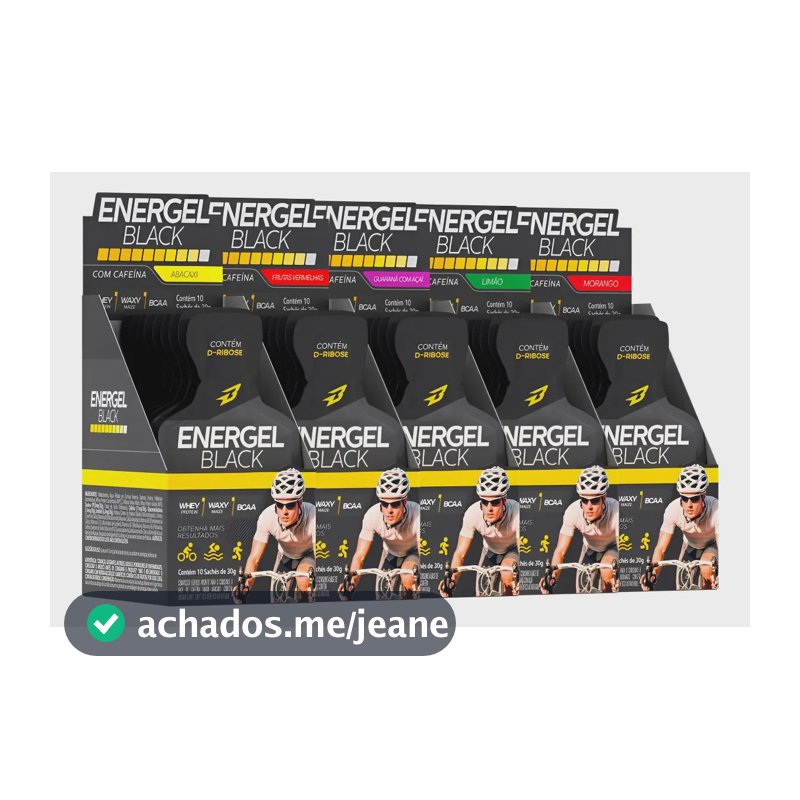 5x Gel Energel Black Cx 10 Sachês 50 Sachês Bodyaction 1x Sabor De Cada