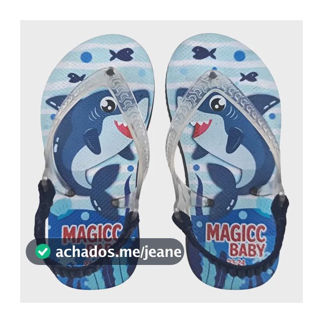 Chinelo Menino Bebê Infantil Tubarão Magicc Baby Mb-059