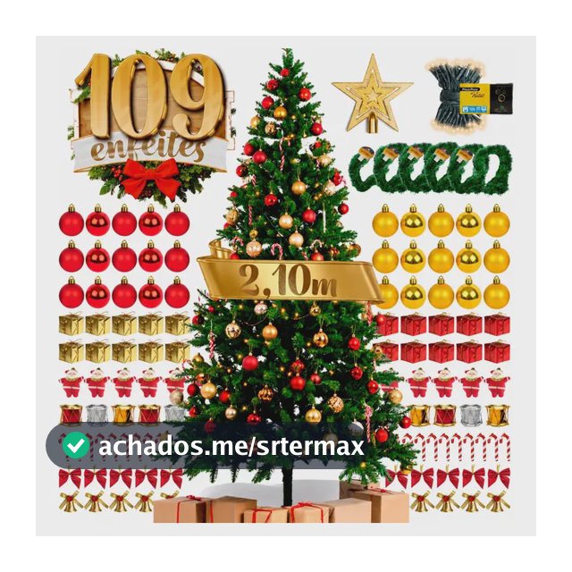 Árvore Natal Completa 210cm Grande Galhos Cheios Decorada