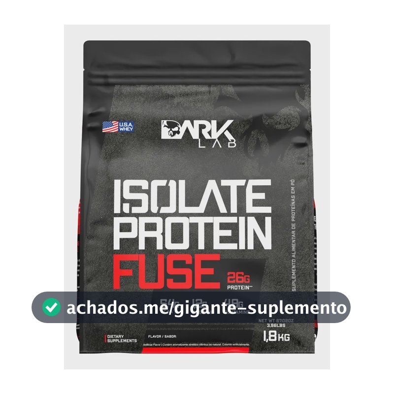 Whey Isolate Protein Fuse Refil 1,8kg Dark Lab - Mp Importad Sabor Creme de avelã