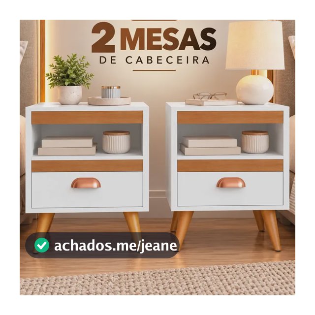 Kit Mesas De Cabeceira Quarto Branco Mesa Retrô Fosco Branco