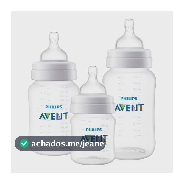 Kit Philips Avent triplo mamadeira clássica Anti-Colic 3.0 transparente 125ml, 260ml e 330ml