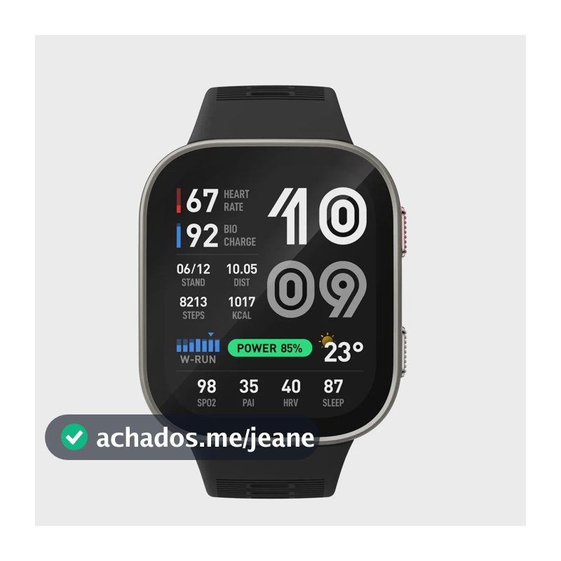 Relógio inteligente Amazfit Bip Max Amoled Smartwatch 2.07 Gps Bluetooth Calls 5atm IA Sports Running Fitness Garmin Xiaomi Huawei Apple Watch preto