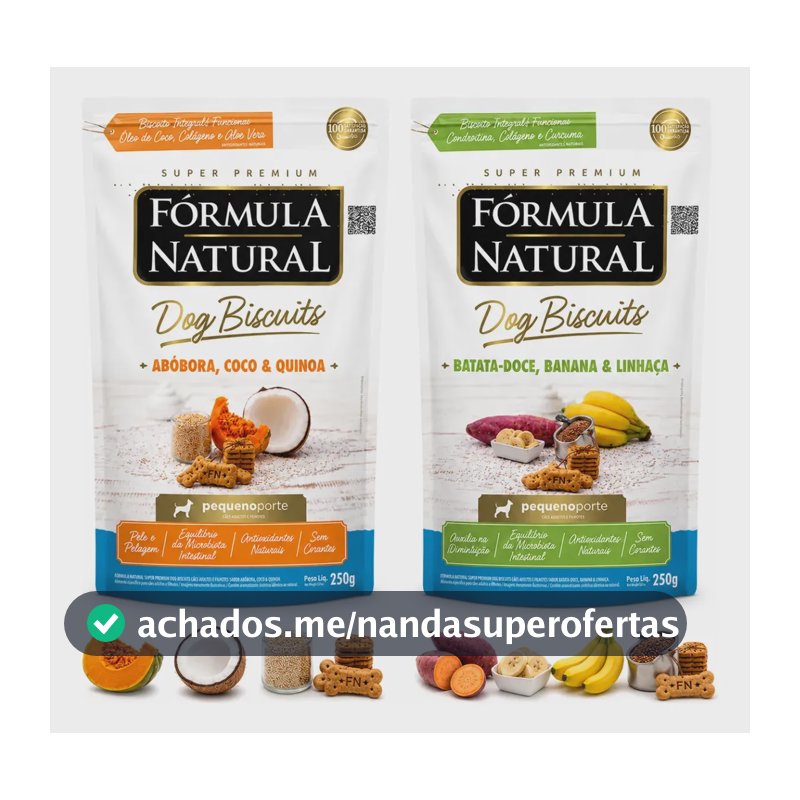 Kit 2 Fórmula Natural Dog Biscuit Batata E Abóbora 250g