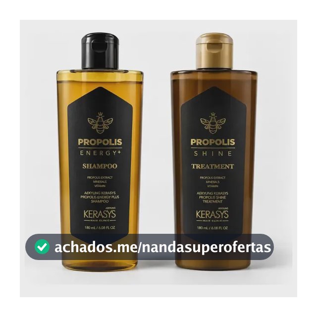 Kit Kerasys Shampoo Propóleo y Máscara Brillo 2x180ml Cabello Suave y Brillante