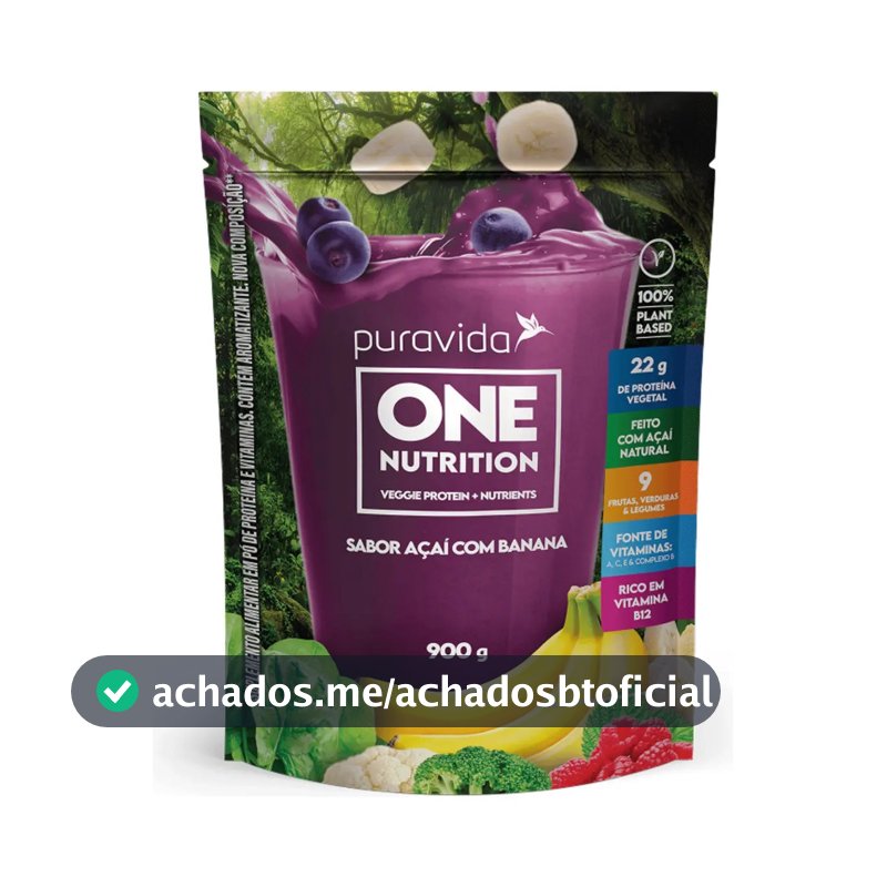 Puravida One Nutrition Vegan Açaí e Banana 900g