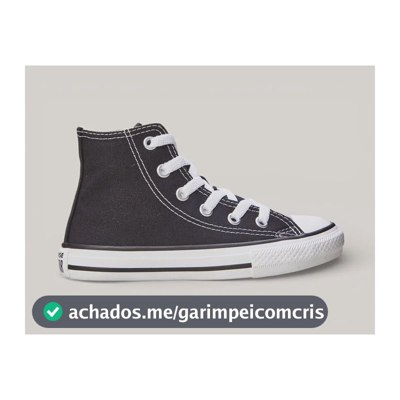 Chuck Taylor All Star Ck0004 Tecido Infantil Sem Gênero Preto/cru/preto Liso 27 Br