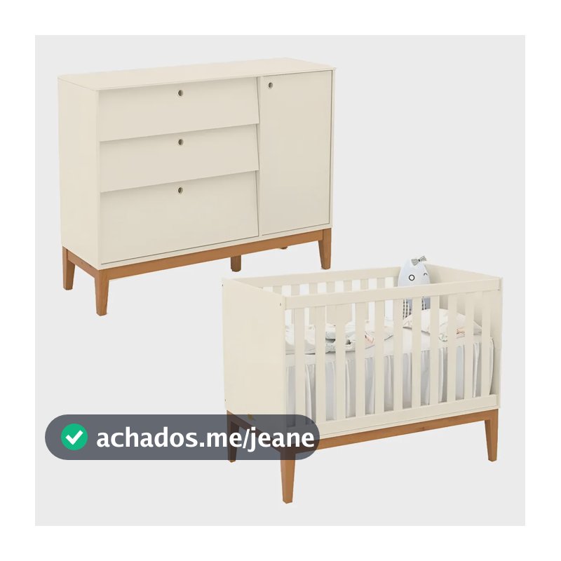 Berço Americano E Cômoda Sapateira Unique Eco Wood Mdf Branco