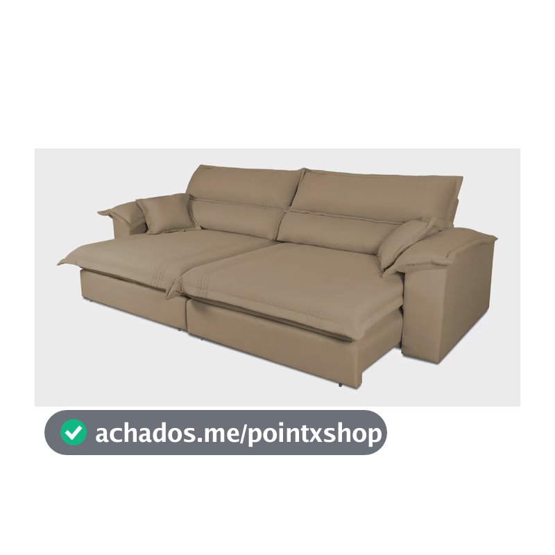 Sofá Retrátil Reclinável 2,50m Nivus Bege Molas Ensacadas - King House