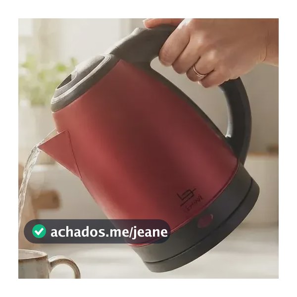 Chaleira Elétrica Inox 1,8l 1500w Base 360° Vermelha Lehavi