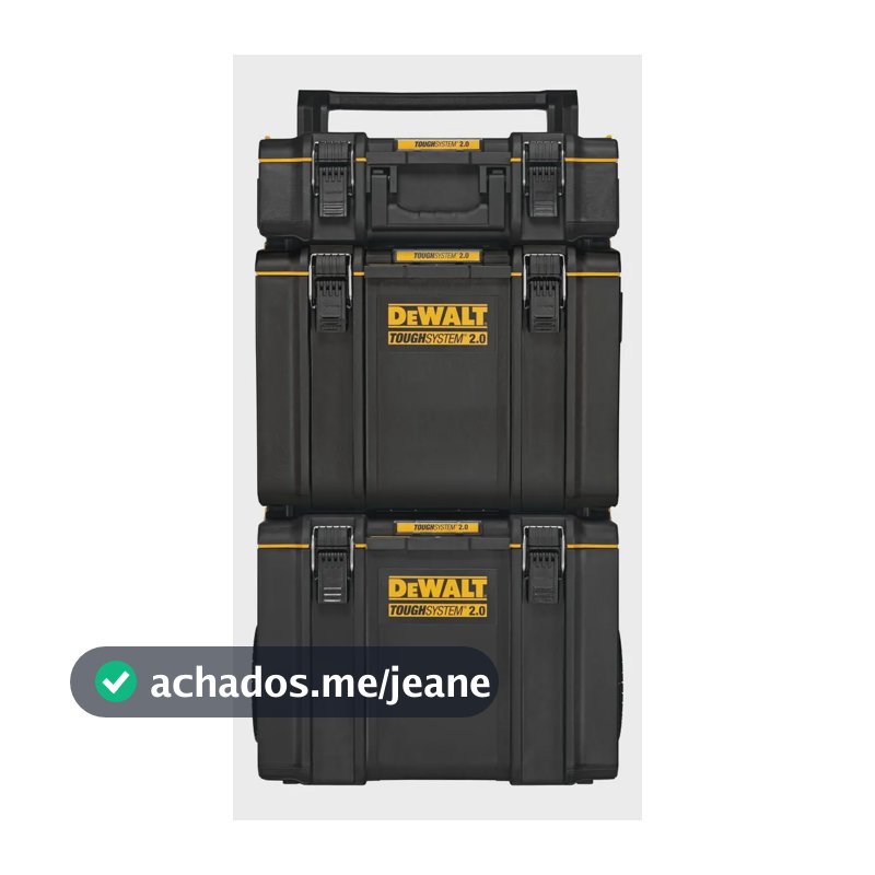Caixa De Ferramentas Em Torre Dewalt Toughsystem 2.0 10 Compartimentos Removíveis Preto