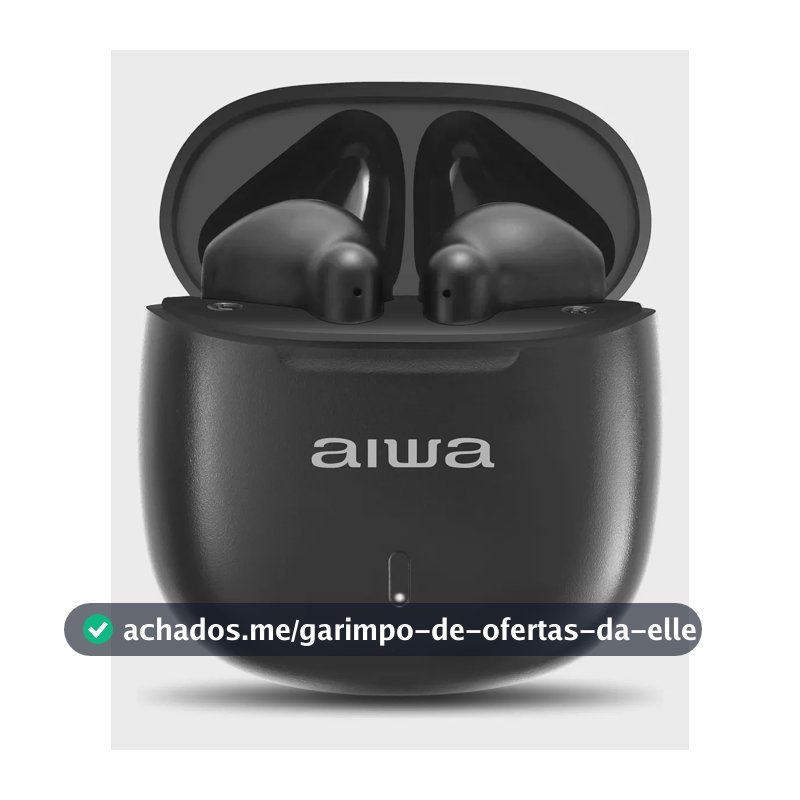 Fone de Ouvido Eardbud AIWA AWS-EB-05-B Bluetooth IPX4 24 Horas de bateria