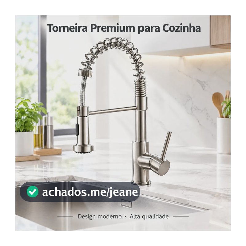 Torneira Para Pia Cozinha Bancada Gourmet Monocomando Escovada Acabamento Aço Inox 304 Cor Prateado Yesop