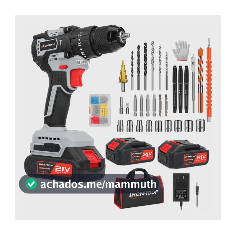 Furadeira Elétrica Brushless Sem Fio 120nm 21v 2 Bateria Cinza 110/127/220v