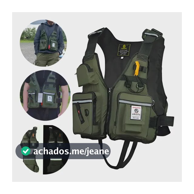 Flutuador Colete Salva Vidas Pesca Caiaque, Vela E Esportes Verde/preto Único Liso
