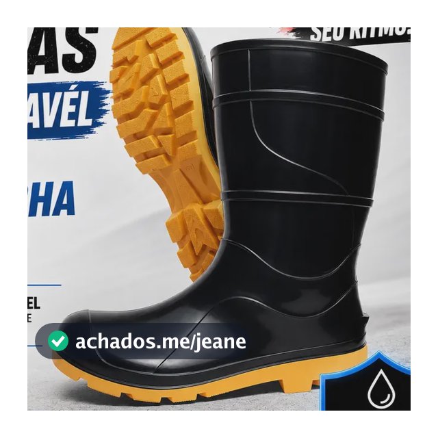 Bota Borracha Galocha Impermeável Sete Léguas Motoboy Pvc Amarelo_preto 42 Br