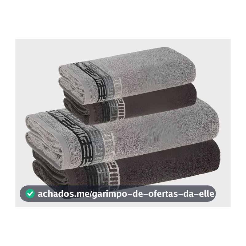 Jogo De Toalhas 4 Pçs Fio Cardado 100% Algodão Bosco Karsten Cinza Bosco