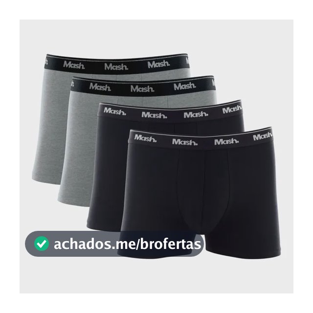 Kit 4 Cueca Mash Boxer Masculina Box Algodão Macio Original