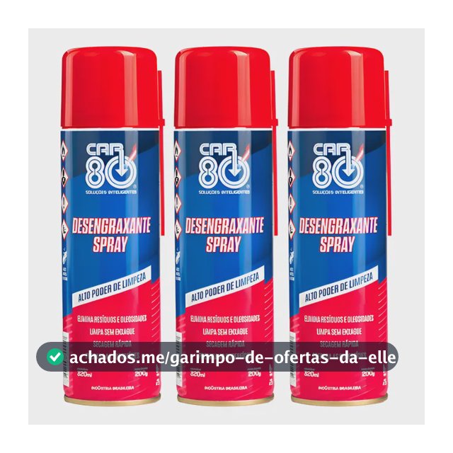 Kit Car80 3 Desengraxante Spray Alto Poder De Limpeza 320ml