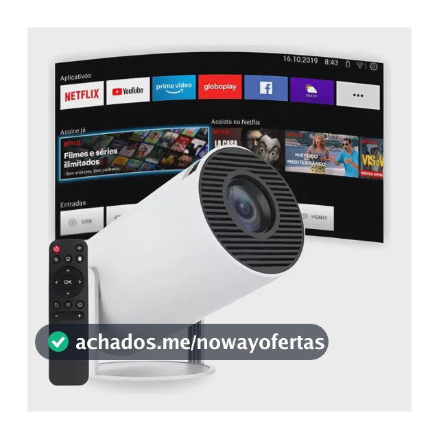 Projetor Portátil 4k Hd Android 11.0 Smart Wifi 5g Bluetooth Branco 127/220v