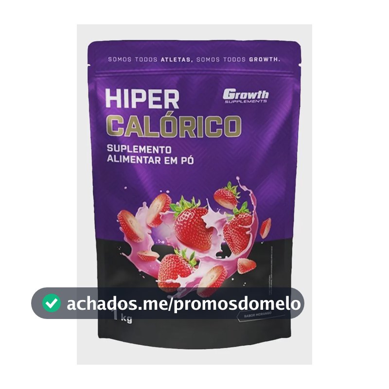 Hipercalórico 1kg Growth Supplements - Sabor Morango