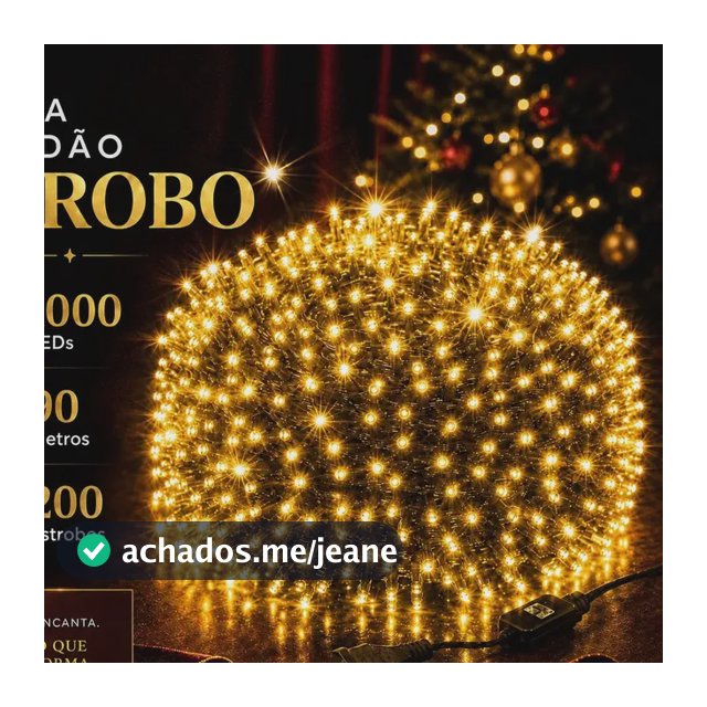 Strobo Natal 1000 Leds Pisca 200 Flash 90m Prova D'água Bivolt Branco Quente