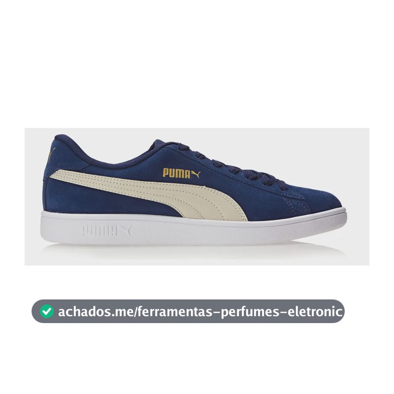 Tênis Masculino E Feminino Smash V2 Bdp Puma Peacoat-tapioca-puma Team Gold-puma White Liso 40