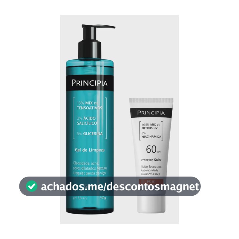 Principia Kit Gel de Limpeza GL-01 + Protetor Solar Facial PS-01 FPS 60