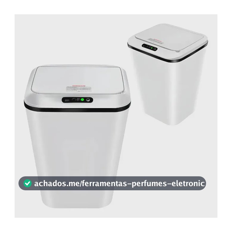 Lixeira Inteligente 16L Sensor Automático Recarregável USB-C 3 Modos Banheiro Cozinha Quarto