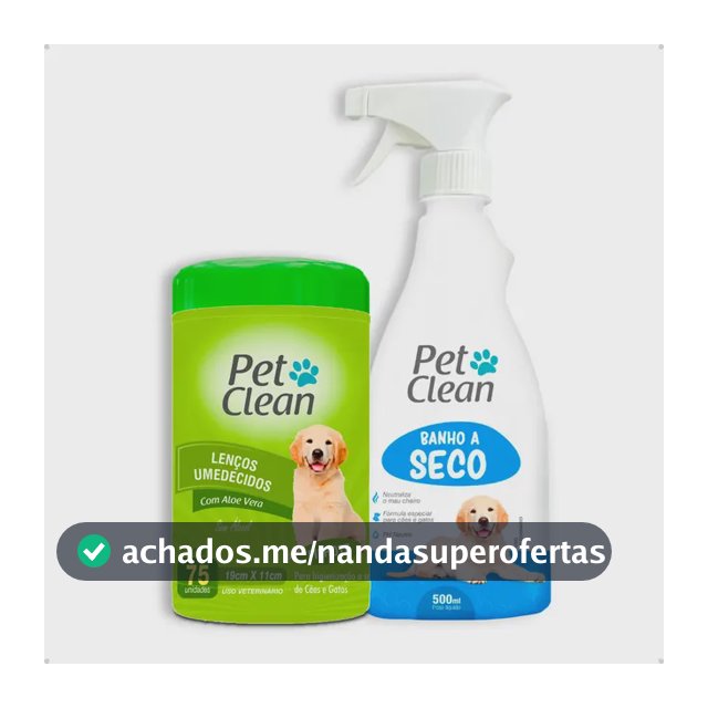 Kit Banho A Seco + Lenço Umedecido Cachorro E Gato Pet Clean