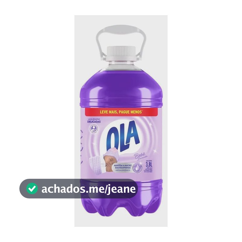 Sabão Líquido para Roupas Delicadas Bebê Lavanda Frasco 3,8 Litros Ola