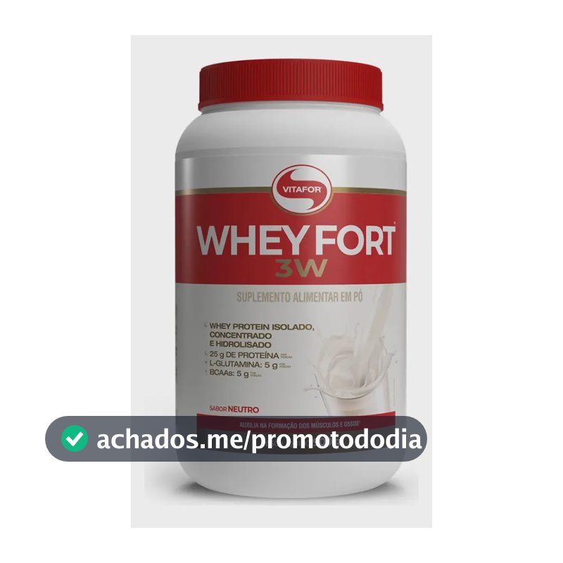 Whey Fort 3w Neutro 900g Vitafor Sem Sabor