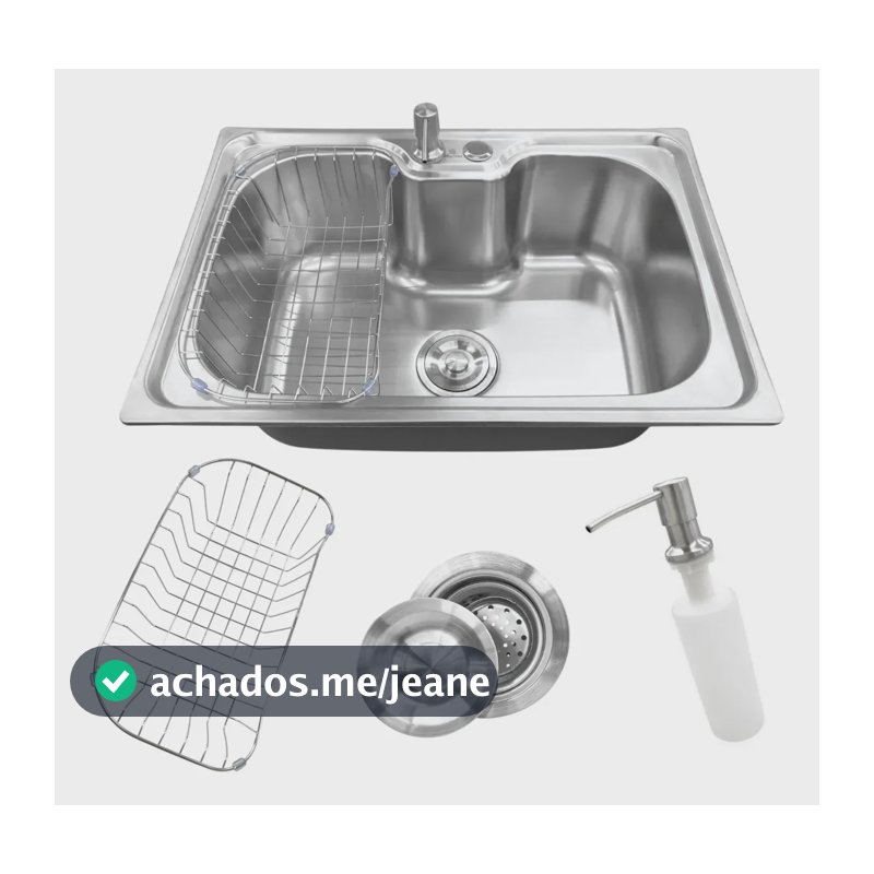 Cuba Gourmet Cozinha Aço Inox Escovado com Acessórios 60x42cm Stillus Home