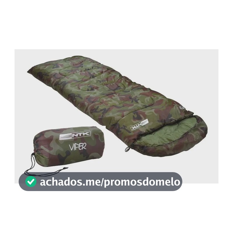 Saco De Dormir Nautika Viper Camuflado Com Capuz De 5º A 12